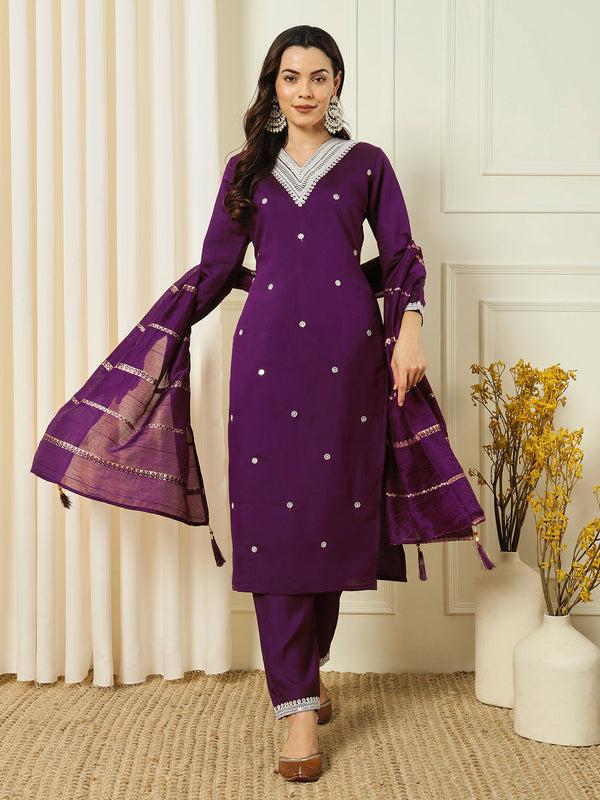 Purple Roman Silk Pant Suit 191700